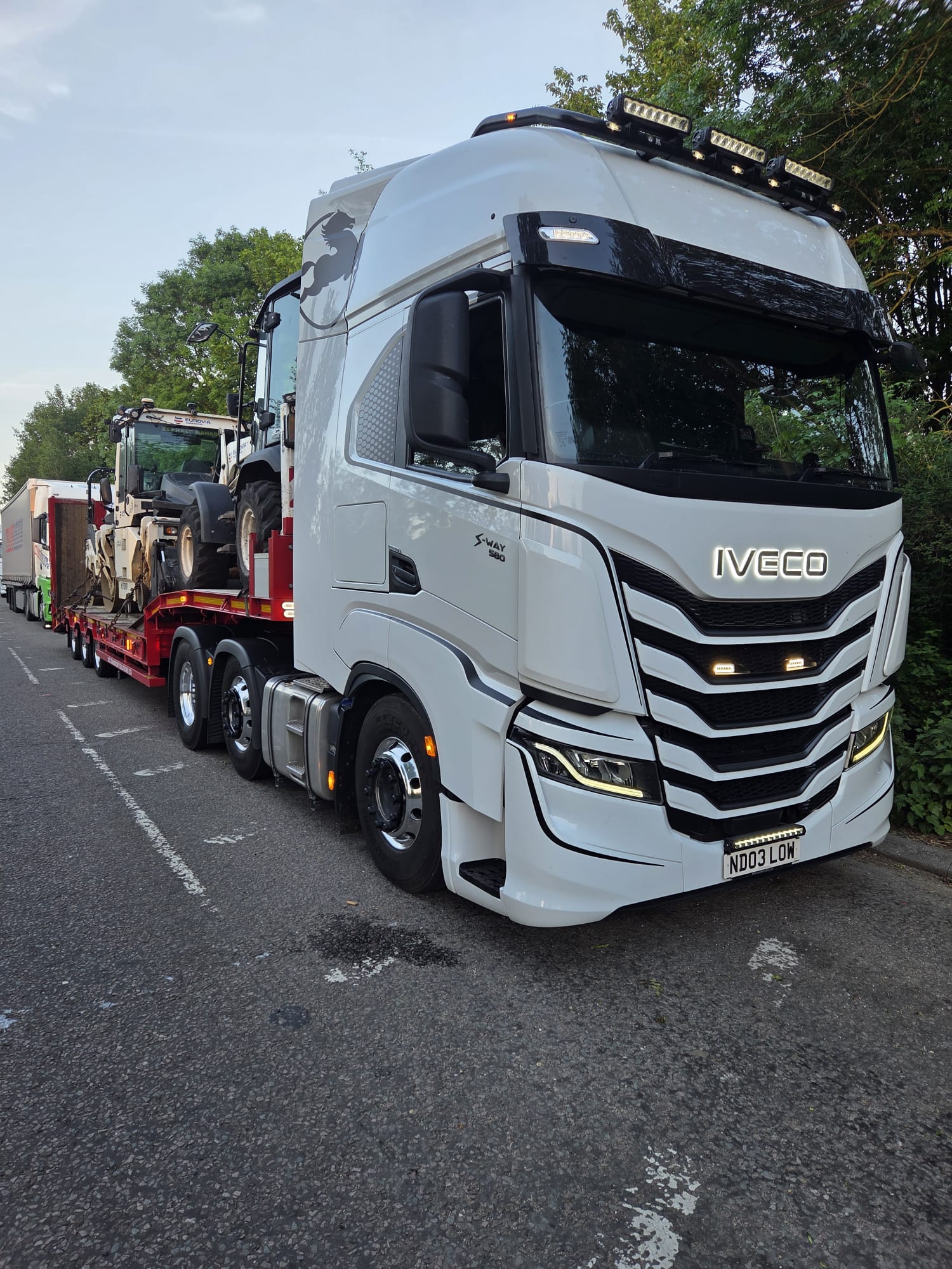 N.D. Transport Solutions IVECO tractor unit at dusk